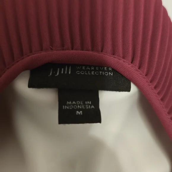 J. Jill Burgundy V-Neck Blouse - Picture 2 of 4